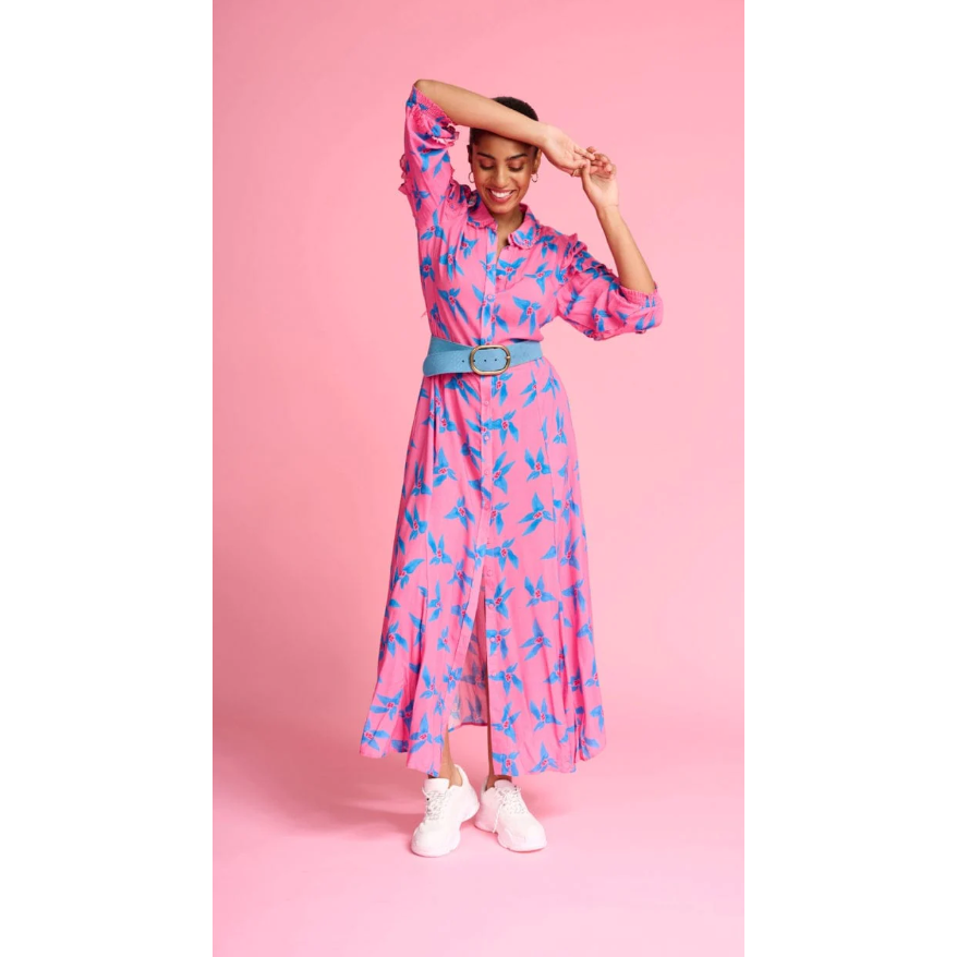 POM ORIGAMI FLOWER PINK DRESS