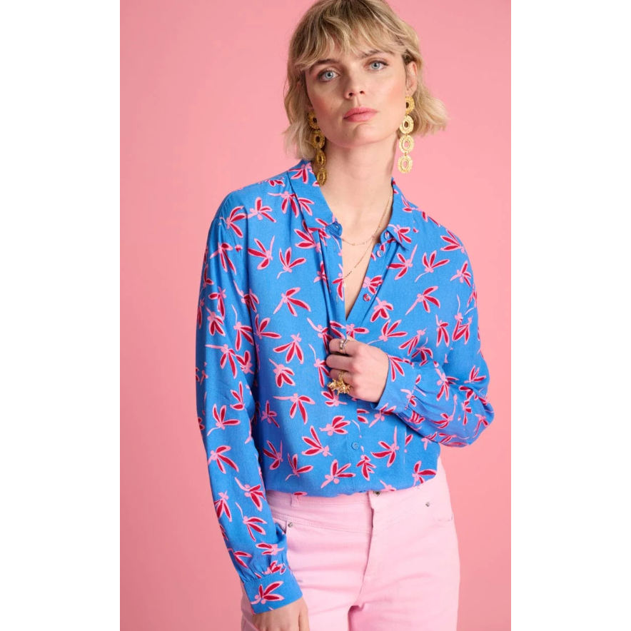 POM MILLY FLY AWAY BLUE BLOUSE