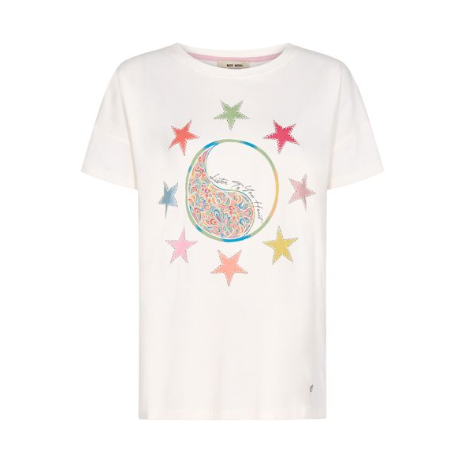 MOS MOSH RUE SS EMBROIDERY TEE - BIRCH
