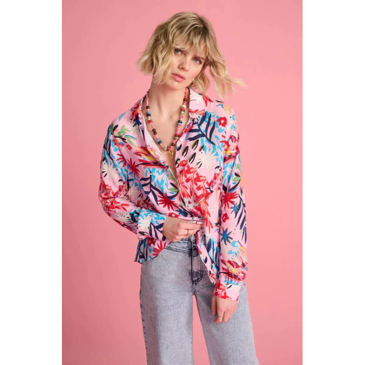 POM MILA BOTANICAL PINK BLOUSE