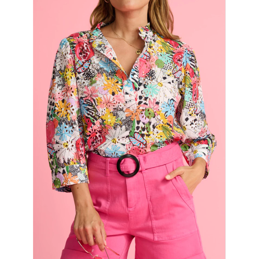 POM MIA TROPICAL BOUQUET BLOUSE