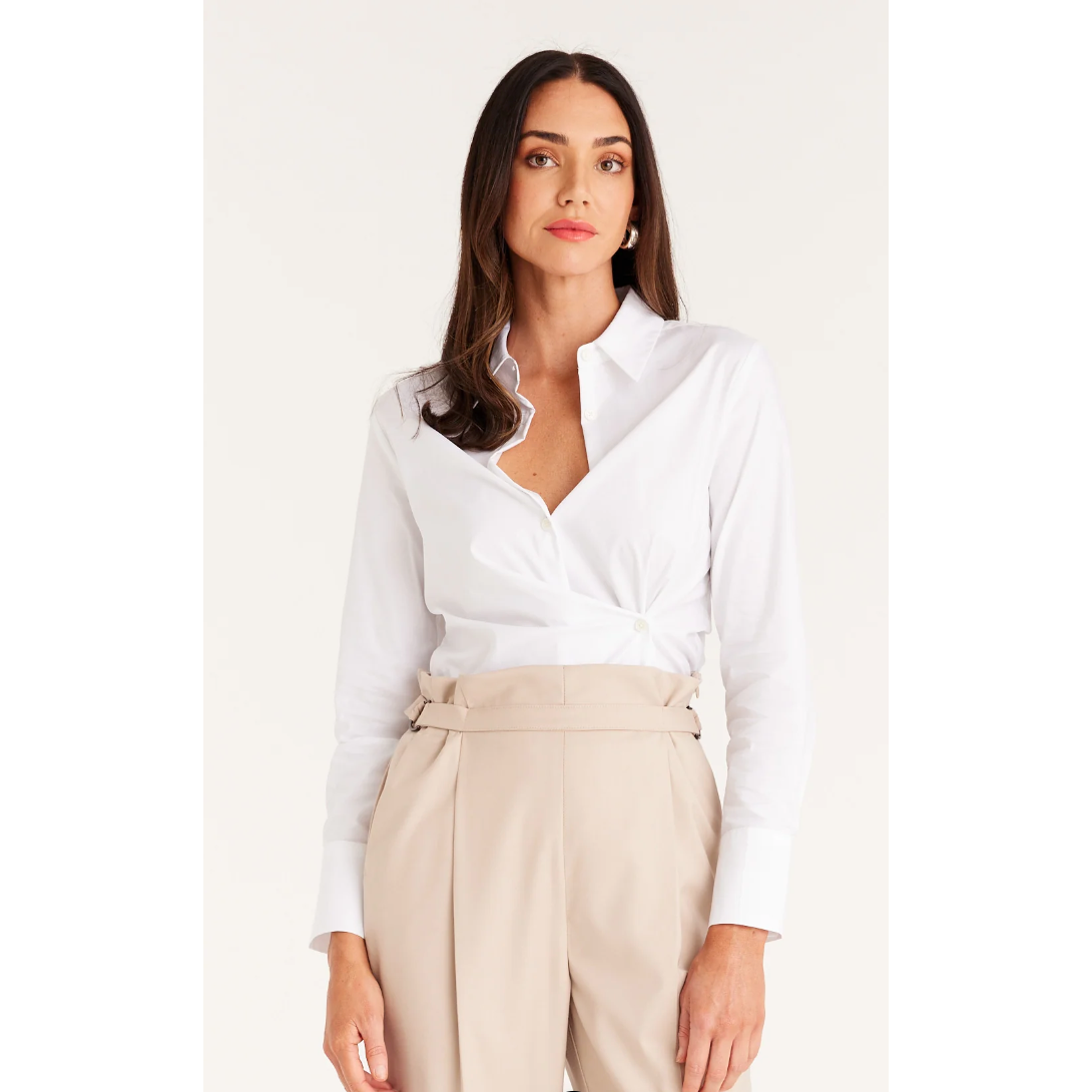 CABLE TUCK SHIRT - WHITE