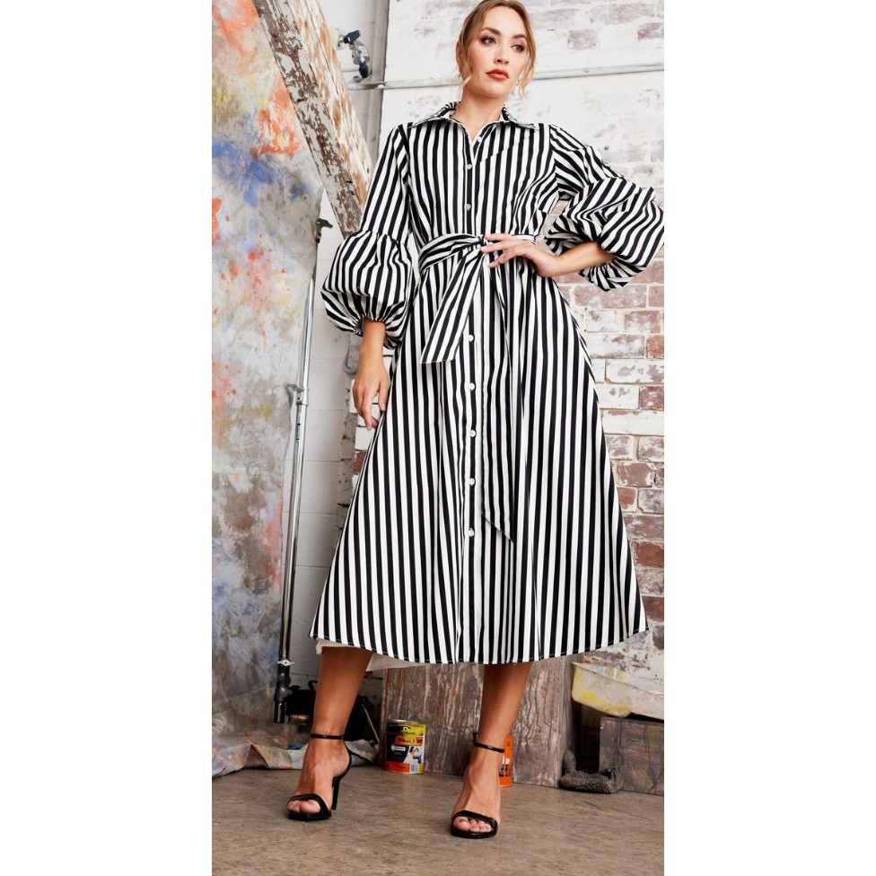 KAM BACHI DRESS STRIPE