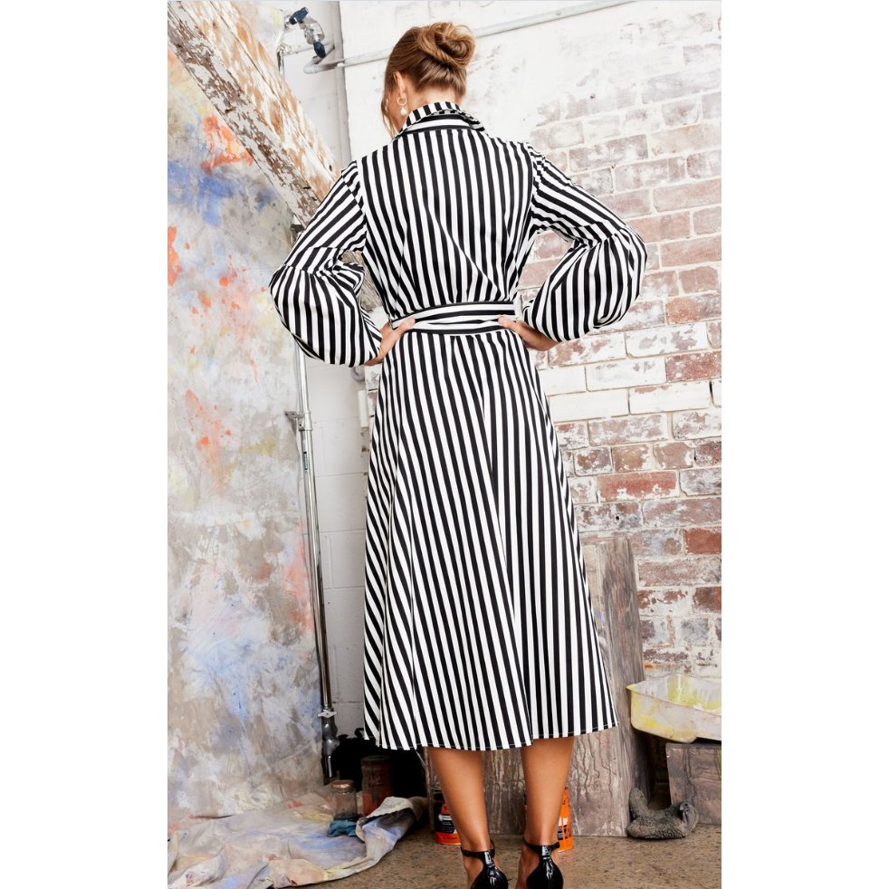 KAM BACHI DRESS STRIPE