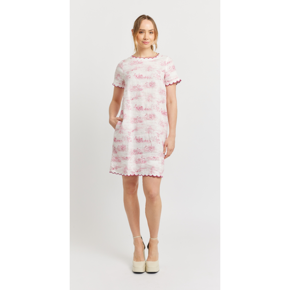 ALESSANDRA MOD DRESS FRENCH TOILE