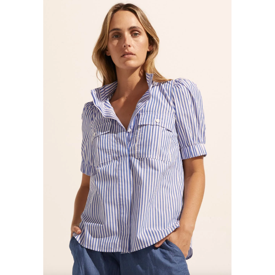 ZK ALLOT TOP - COBALT STRIPE