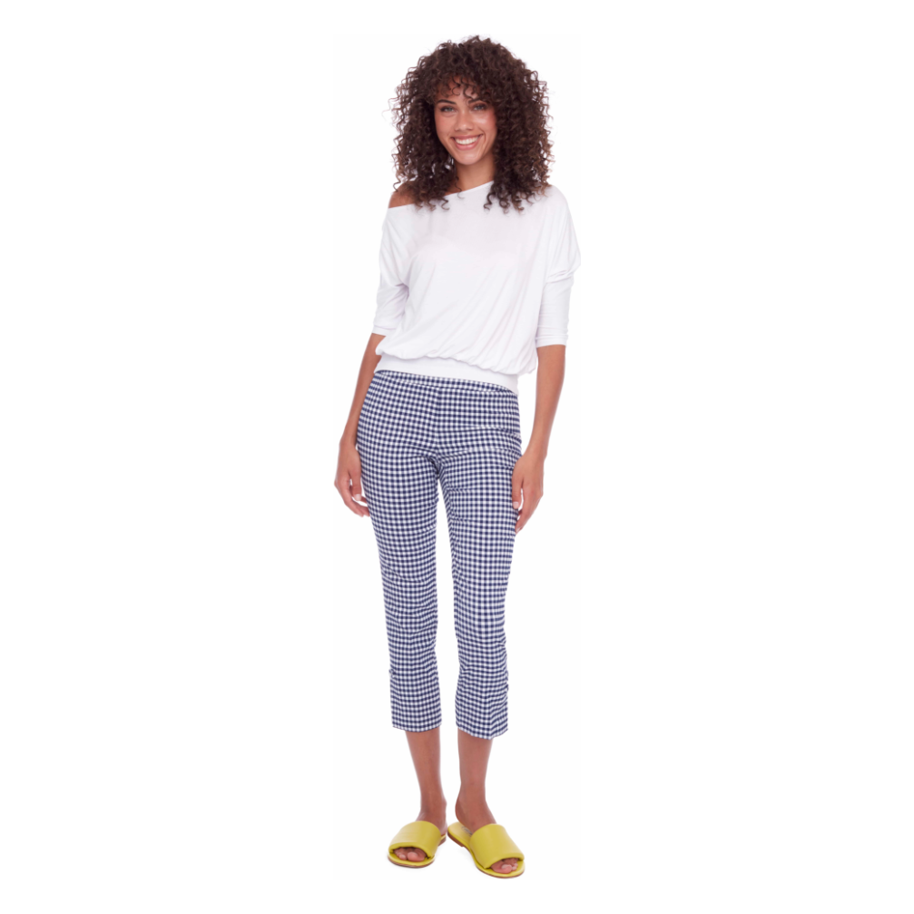 UP CROP PANT - GINGHAM