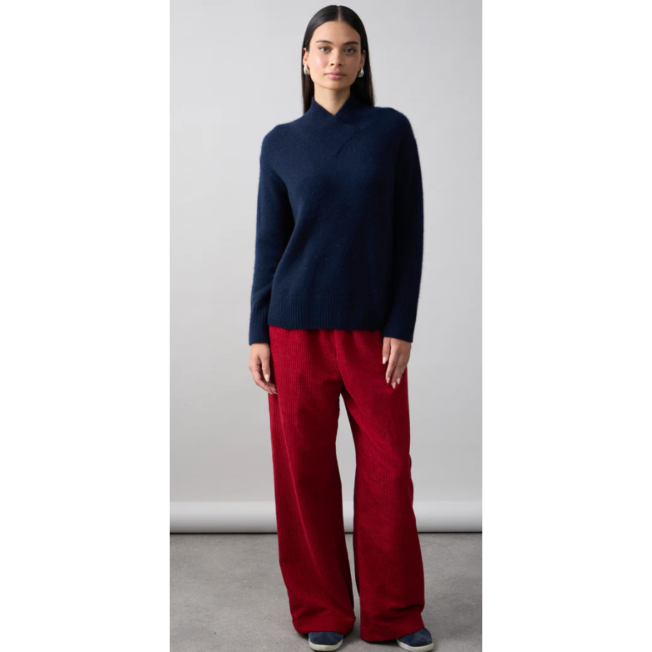 MIA FRATINO CATHERINE CROSS FRONT SWEATER