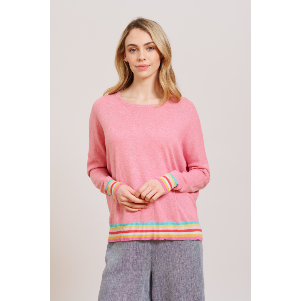 ALESSANDRA RAINBOW RIB - PINK LADY