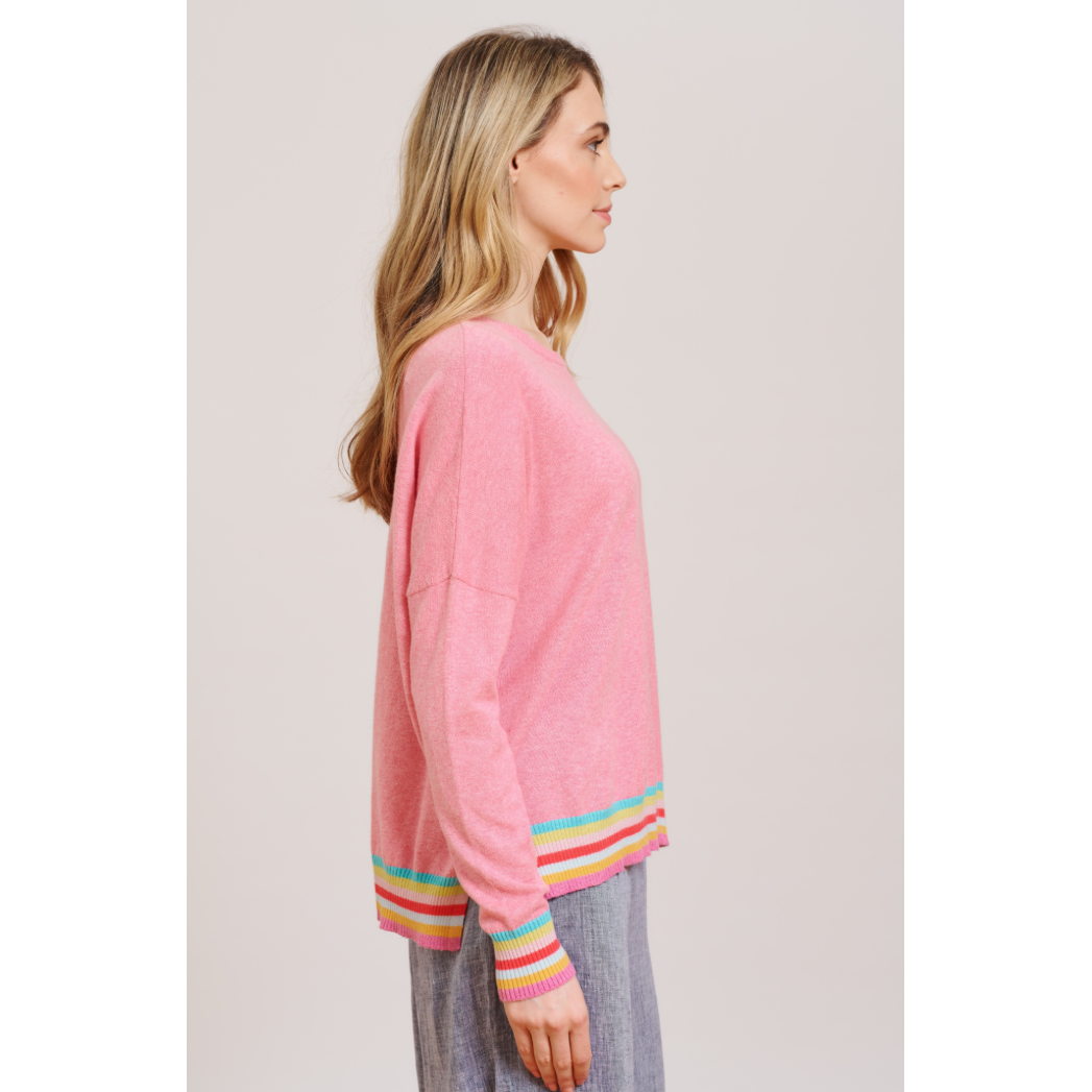 ALESSANDRA RAINBOW RIB - PINK LADY