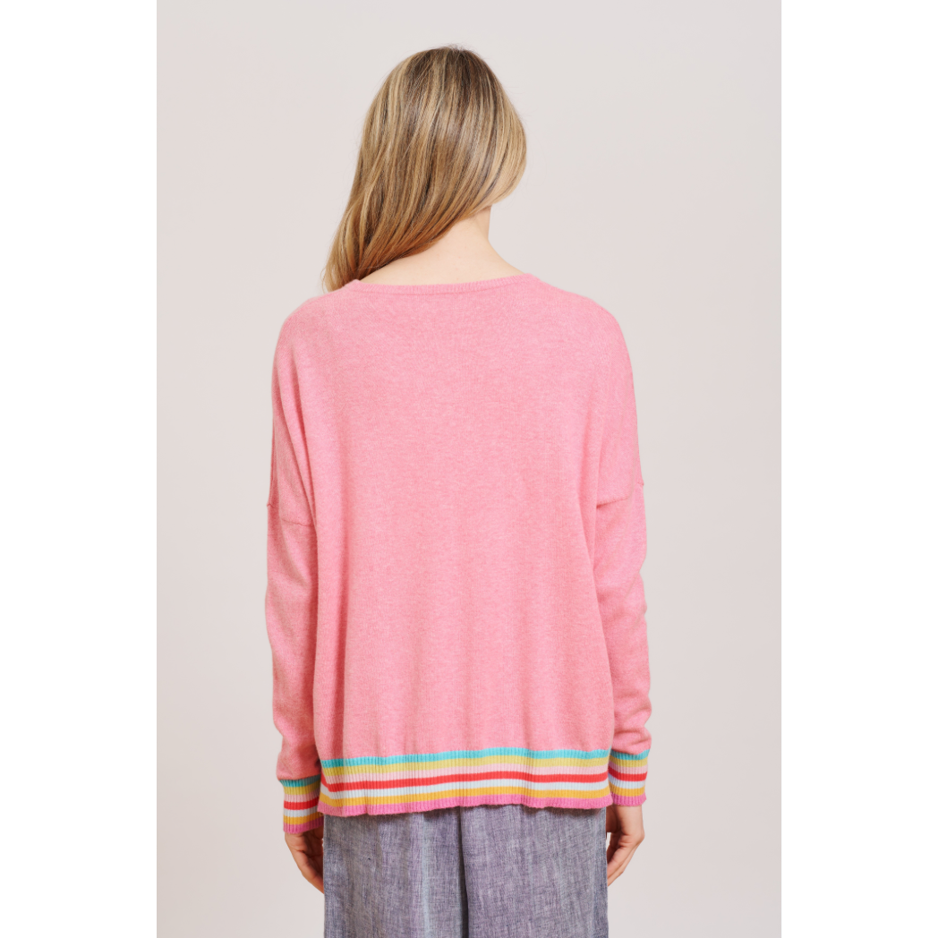 ALESSANDRA RAINBOW RIB - PINK LADY
