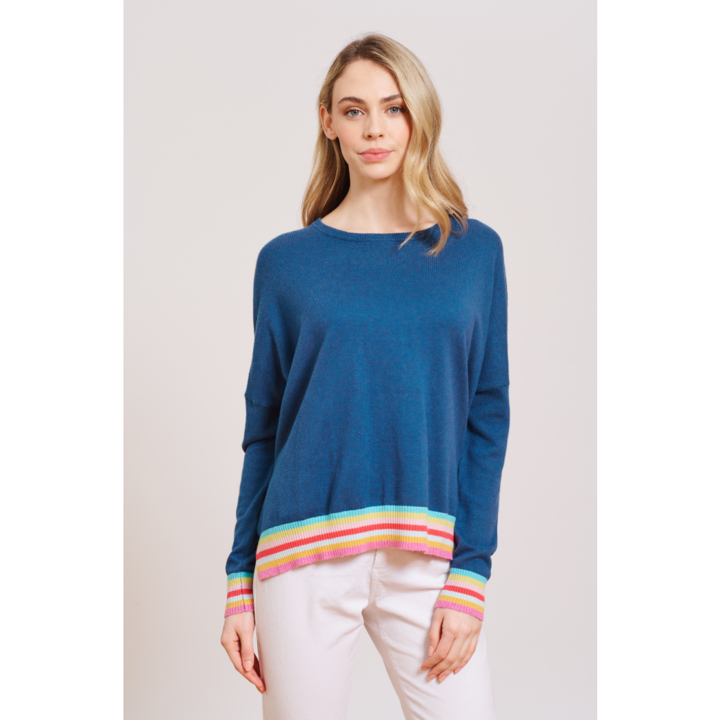 ALESSANDRA RAINBOW RIB - DENIM
