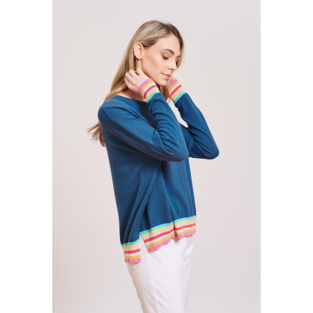 ALESSANDRA RAINBOW RIB - DENIM