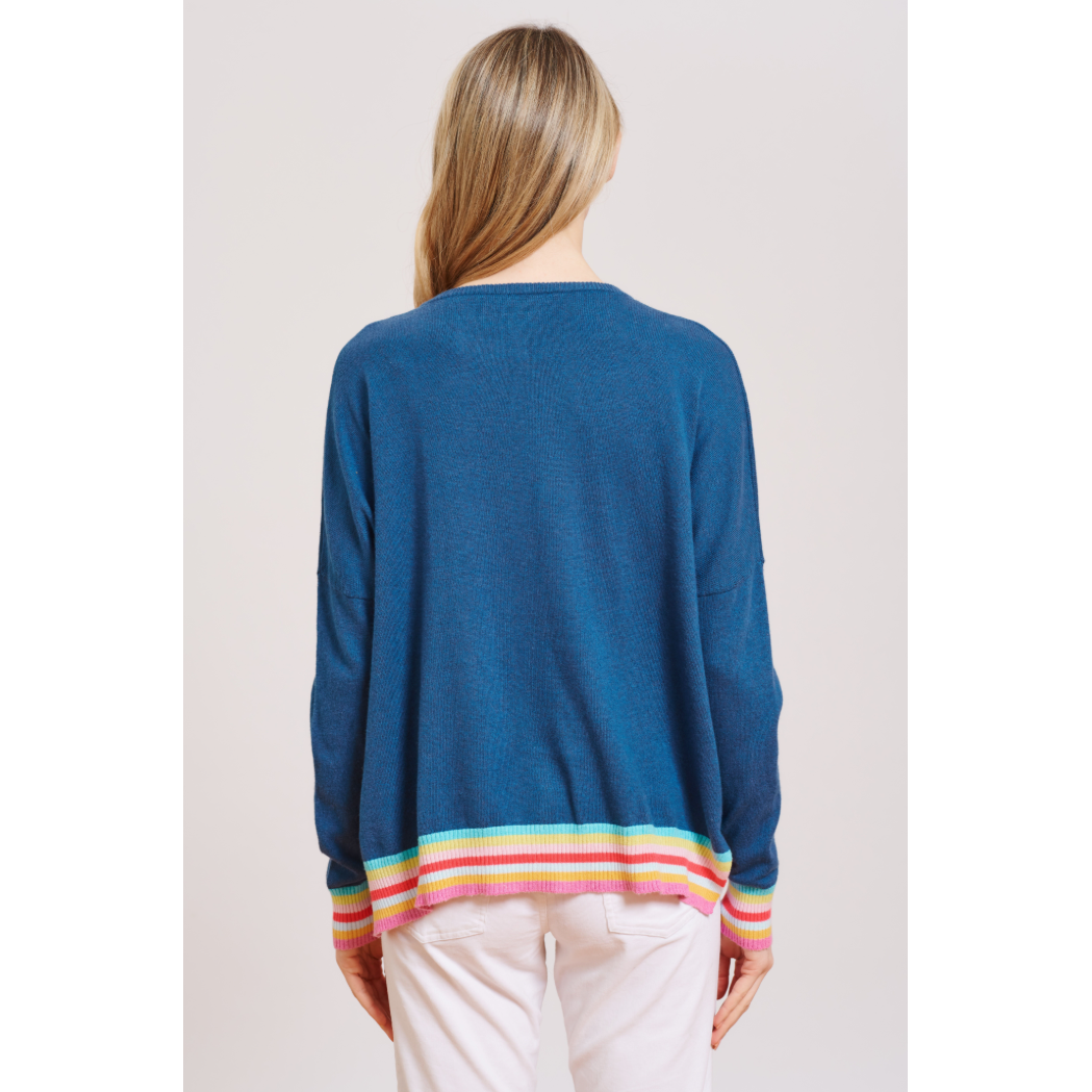 ALESSANDRA RAINBOW RIB - DENIM