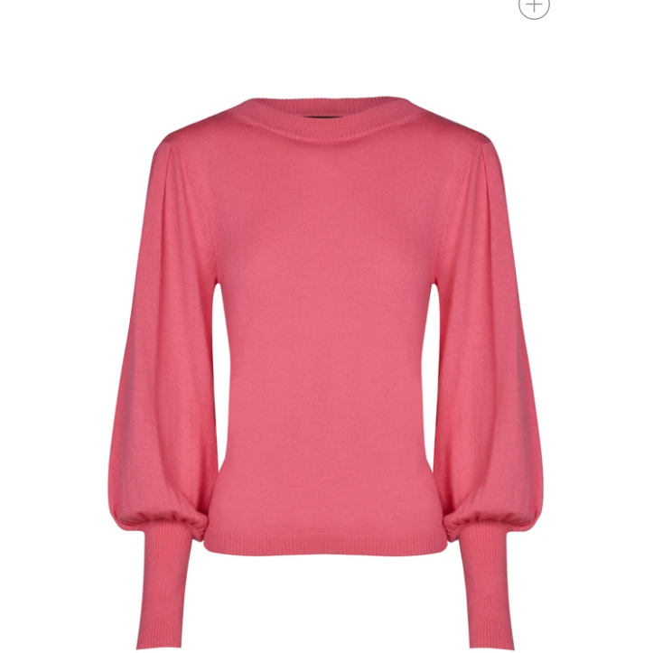 CABLE MERINO PUFF SLEEVE JUMPER GUAVA