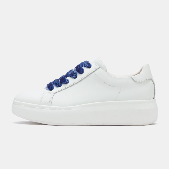 ROLLIE CITY SNEAKER WHITE/BLUE VELVET BOW
