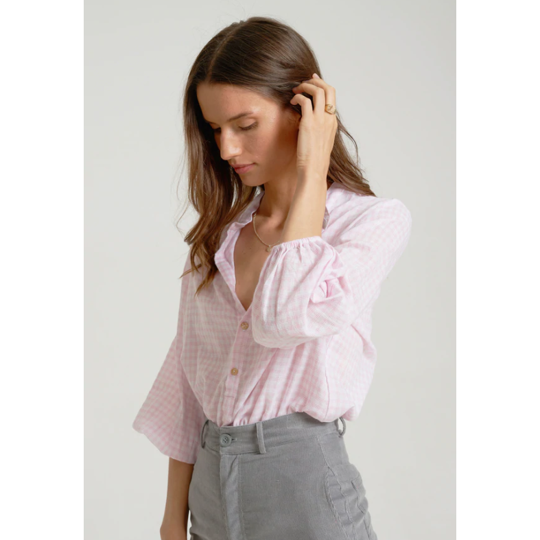 LILYA AGATHA TOP PINK CHECK