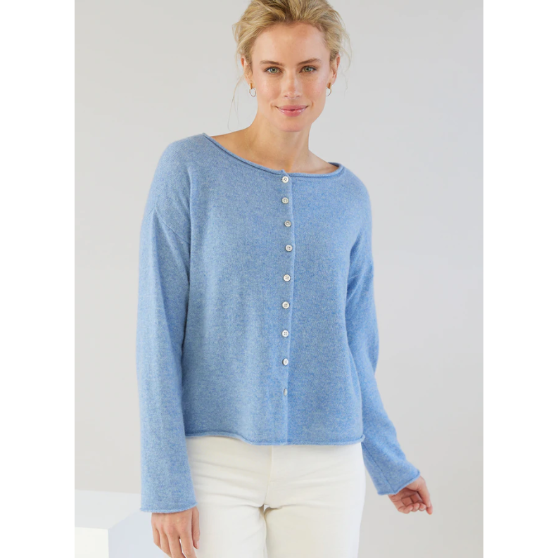 MIA FRATINO REVERSE BUTTON CARDI