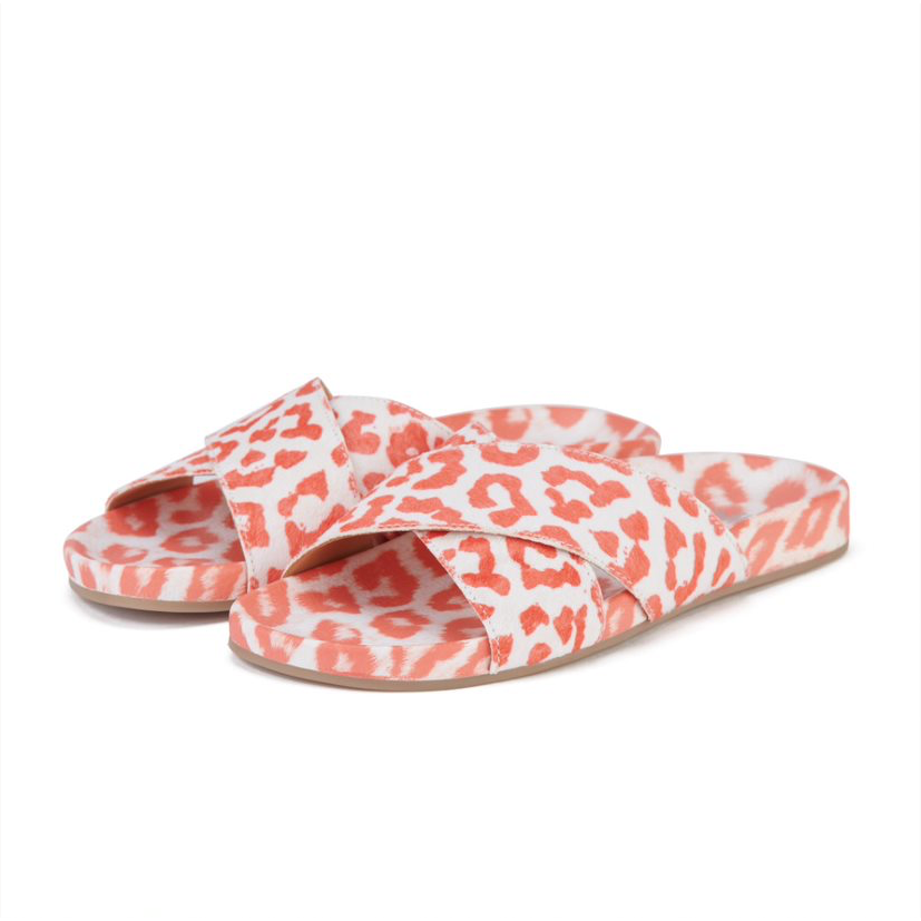 ROLLIE TIDE CROSS SLIDE PINK LEOPARD