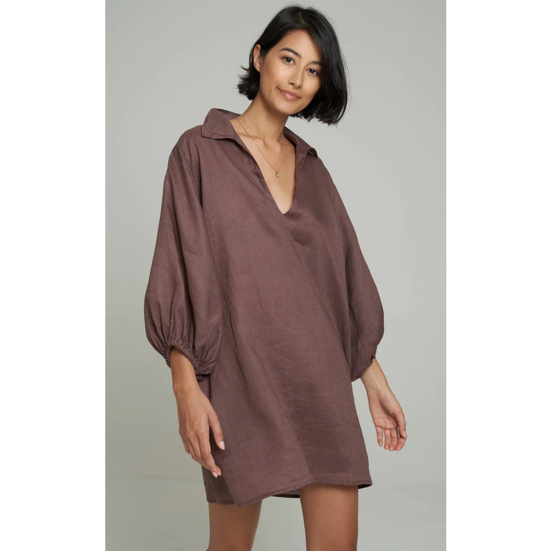 LILYA UMA LINEN DRESS MOONSCAPE