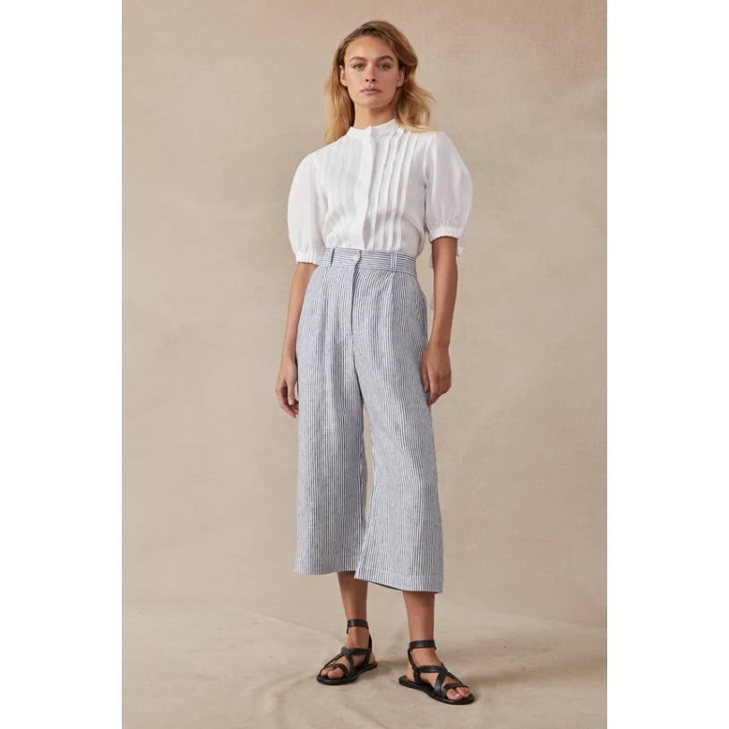 MAGGIE TL POPPY CULOTTES - NAVY STRIPE