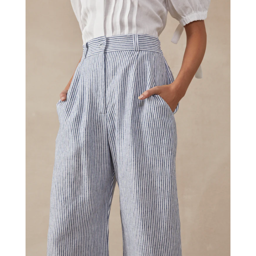 MAGGIE TL POPPY CULOTTES - NAVY STRIPE