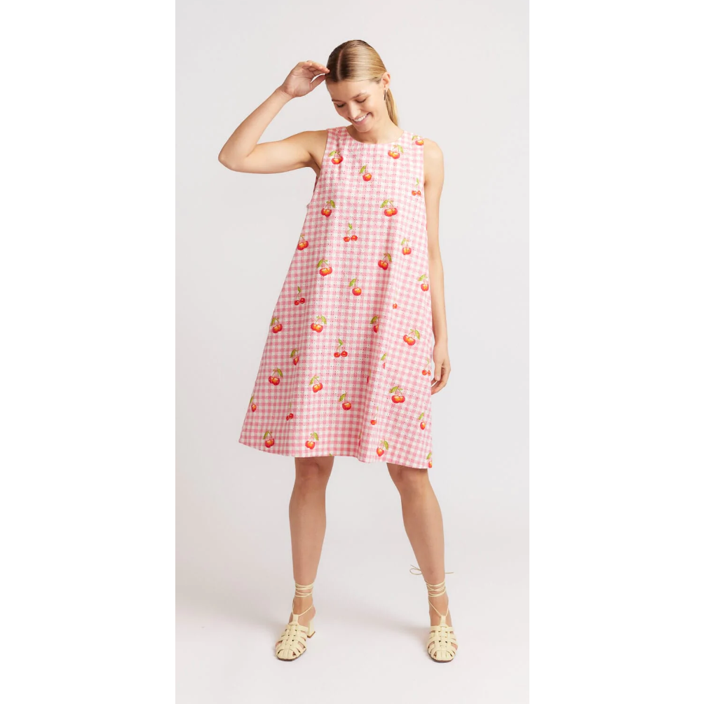 ALESSANDRA GOLD DRESS - PINK CHERRY