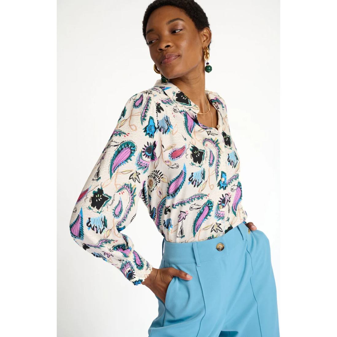 POM BLOUSE TIDES ECRU