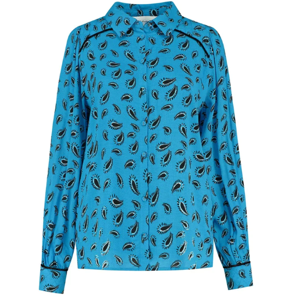 POM PAISLEY AZURE BLUE BLOUSE