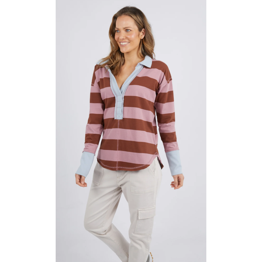 ELM LIFESTYLE EVERLY COLLAR DETAIL TOP