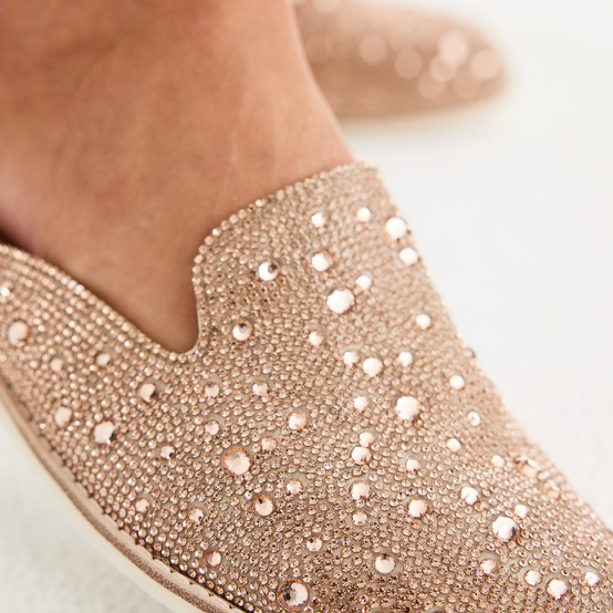 ROLLIE DERBY MULE ROSE G RHINESTONE