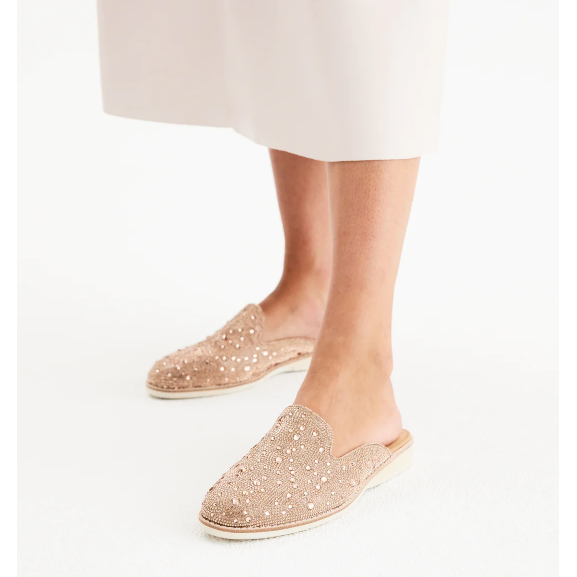 ROLLIE DERBY MULE ROSE G RHINESTONE