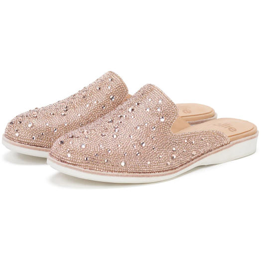 ROLLIE DERBY MULE ROSE G RHINESTONE
