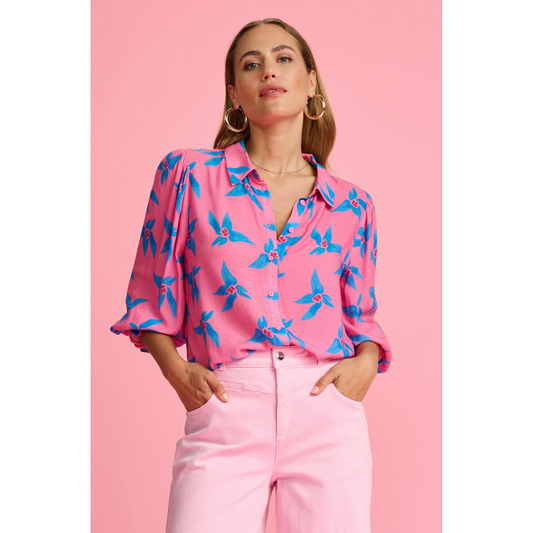 POM ORIGAMI FLOWER PINK BLOUSE