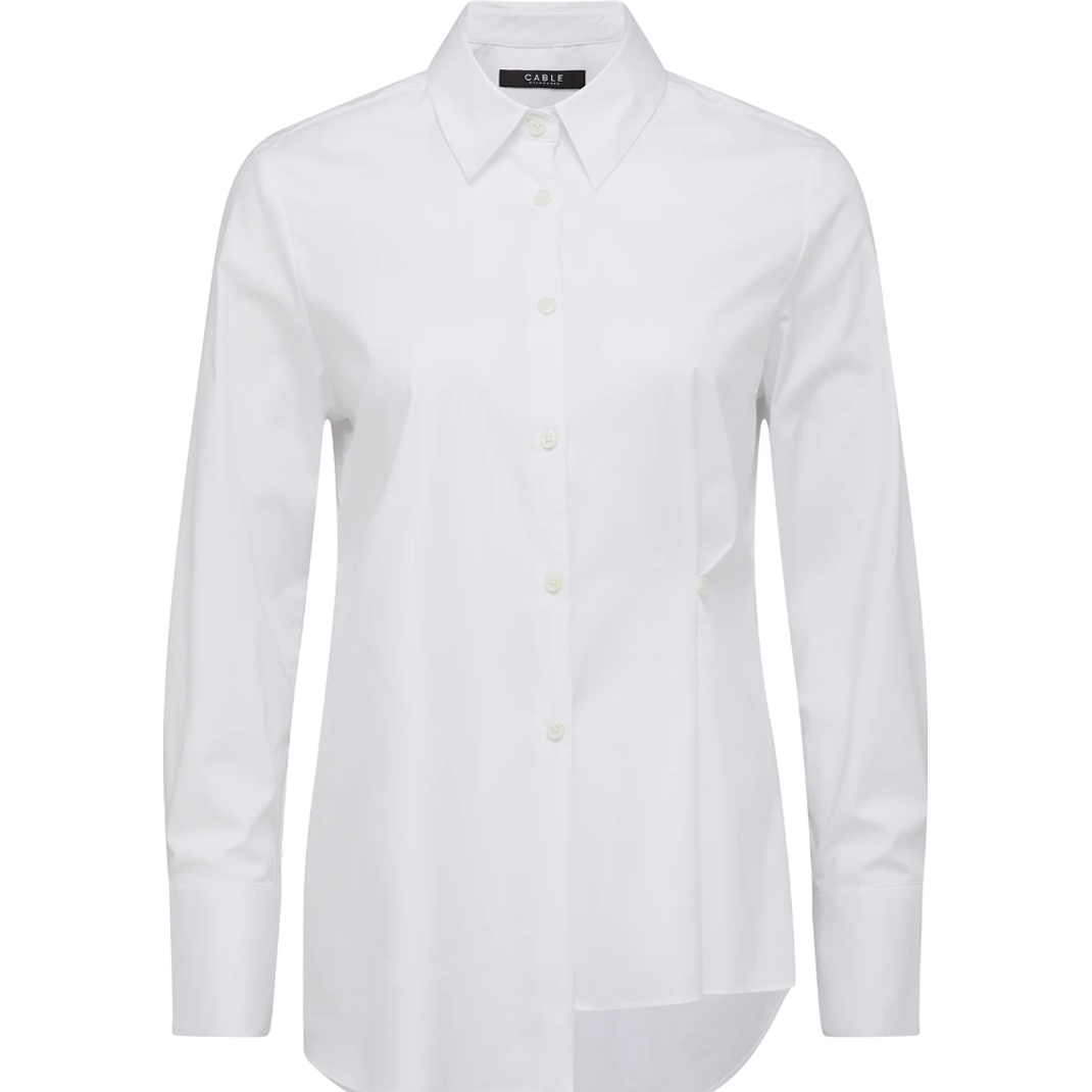 CABLE TUCK SHIRT - WHITE
