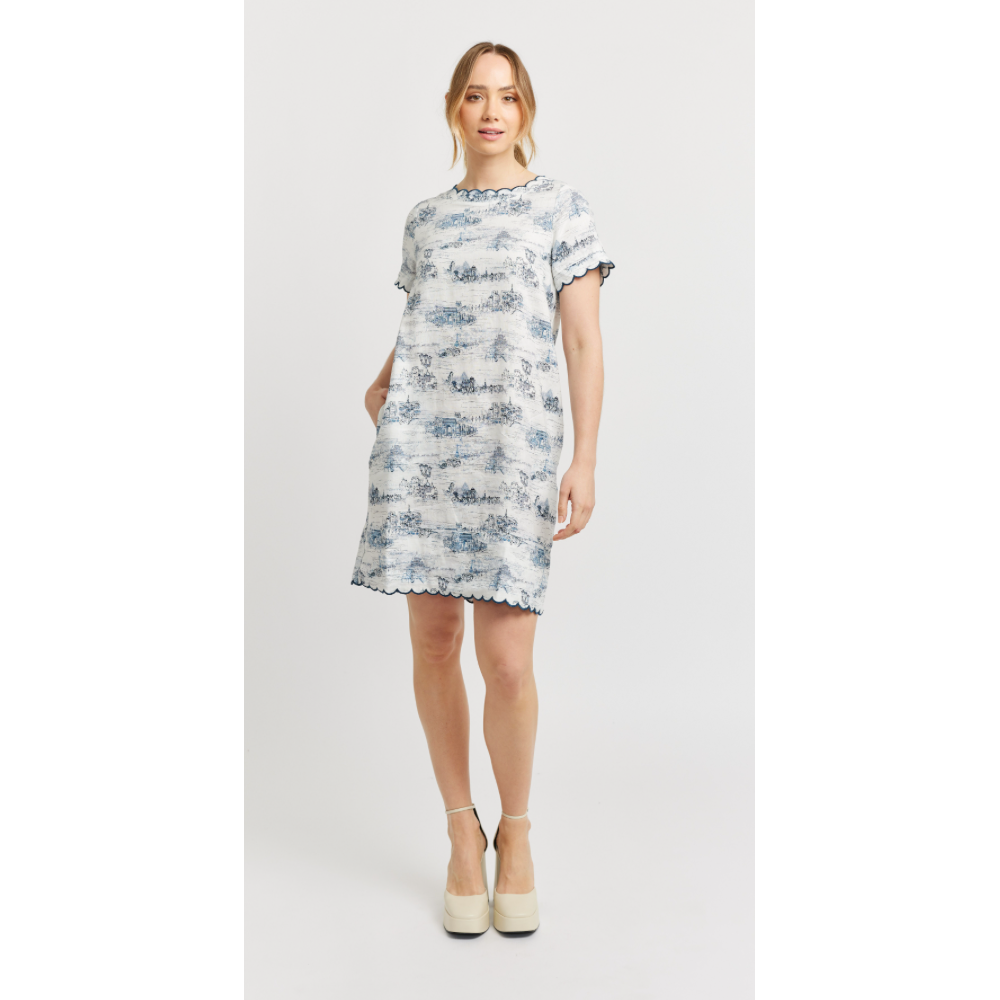 ALESSANDRA MOD DRESS FRENCH TOILE