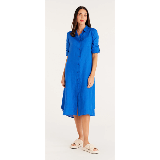 CABLE PURE LINEN SHIRT DRESS