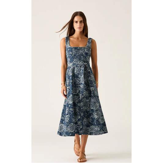 MTL TATIANA DENIM MIDI DRESS