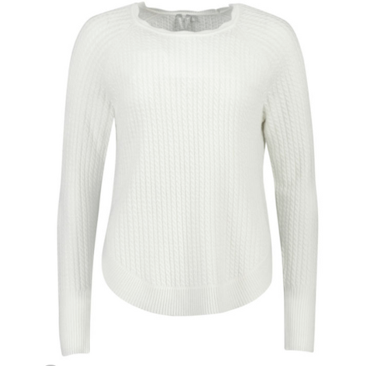 MADLY SWEETLY TWINE LINE SWEATER - WINTER WHITE