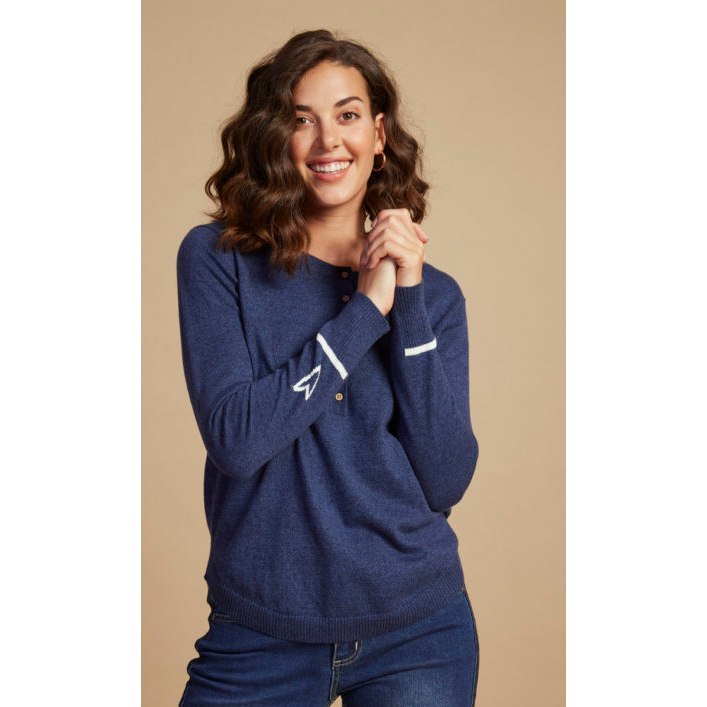 MADLY SWEETLY HEARBEAT HENLEY KNIT