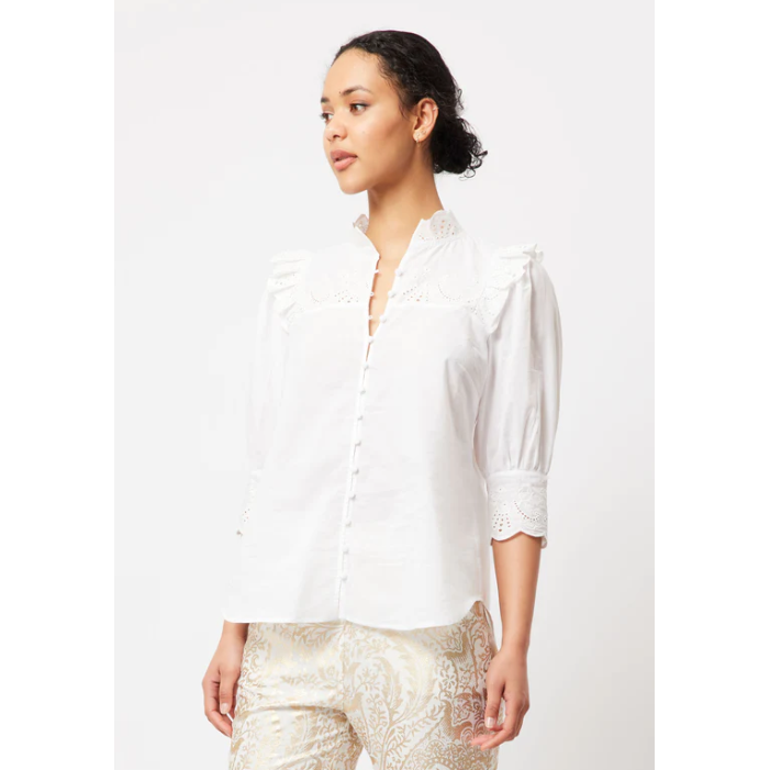 ONCE WAS ELYSIAN BLOUSE SCALLOP DETAIL